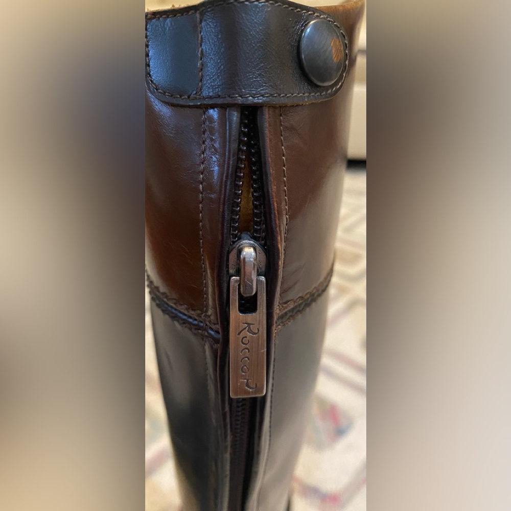 Rocco P Barney’s Tall Western Riding Knee Boots Flat Leather 36.5 Leather - Picture 6 of 13